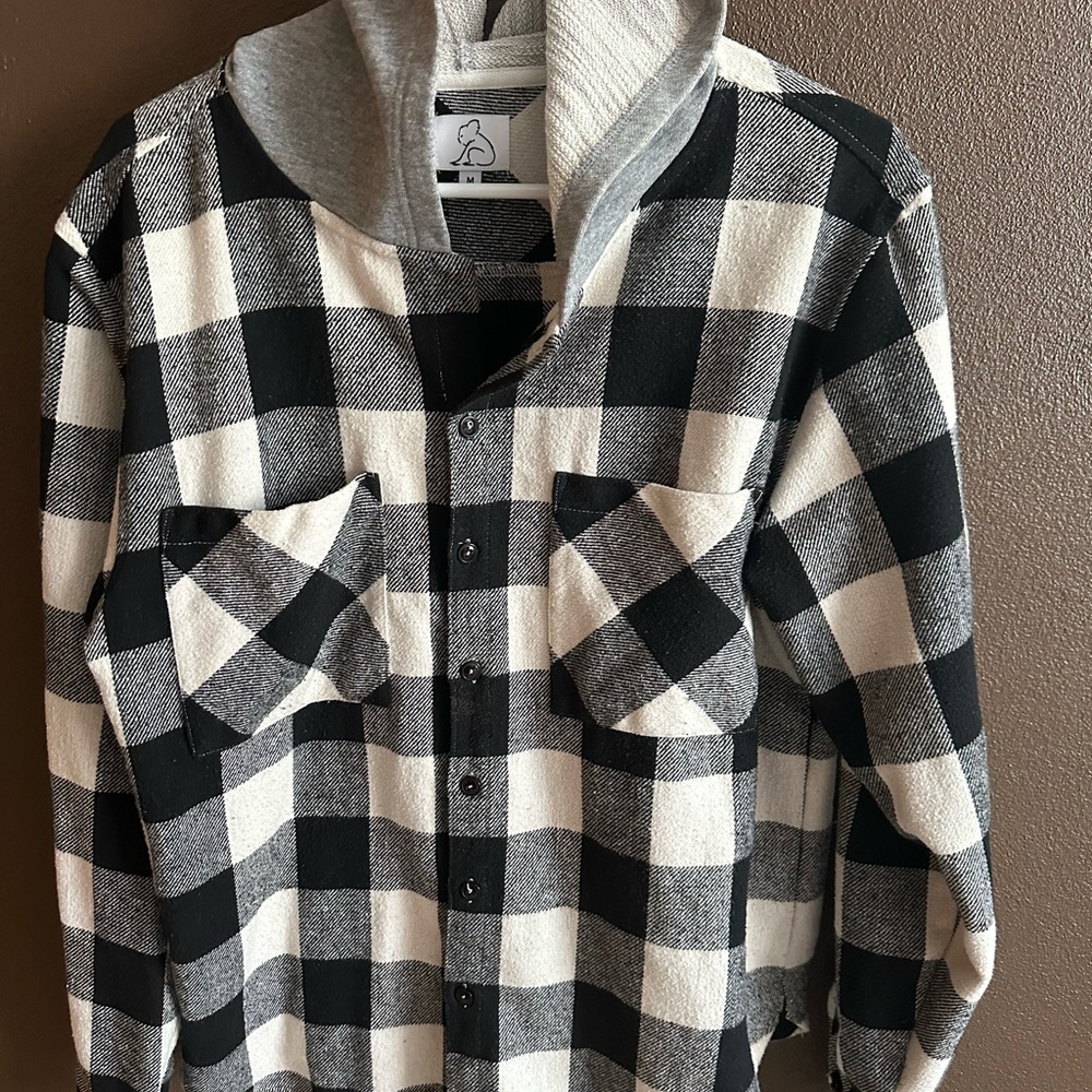 Kuwalla Tee Black and White Plaid Shirt Jacket